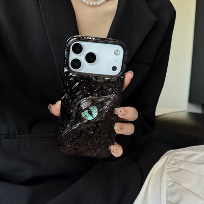 【ミスティックアイ】マーブルメタル × アイモチーフ スマホケース｜iPhone対応 #240809