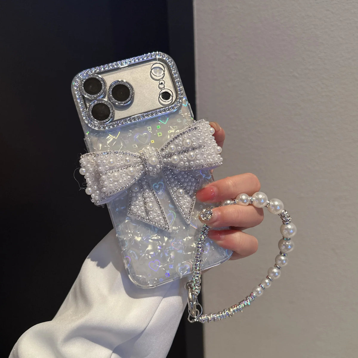 パールリボンビジュー iPhoneケース (全2色) トレンド・ガーリー #261232