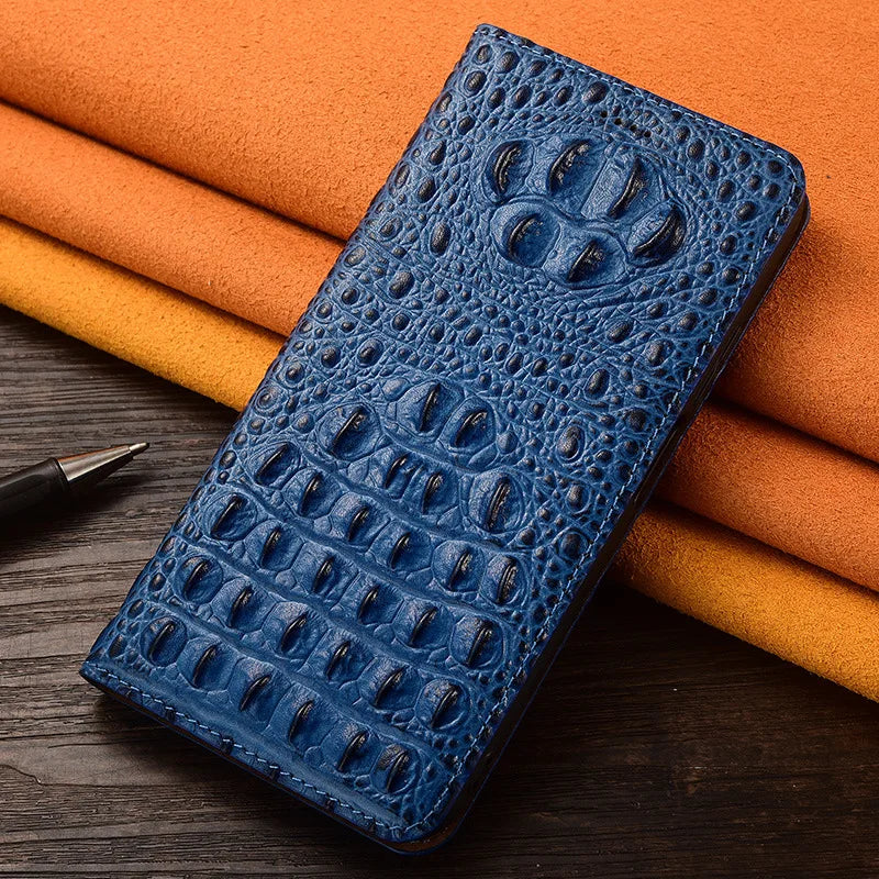 クロコダイル風  高級感 型押し レザーフリップ 手帳型 iPhoneケース #240306