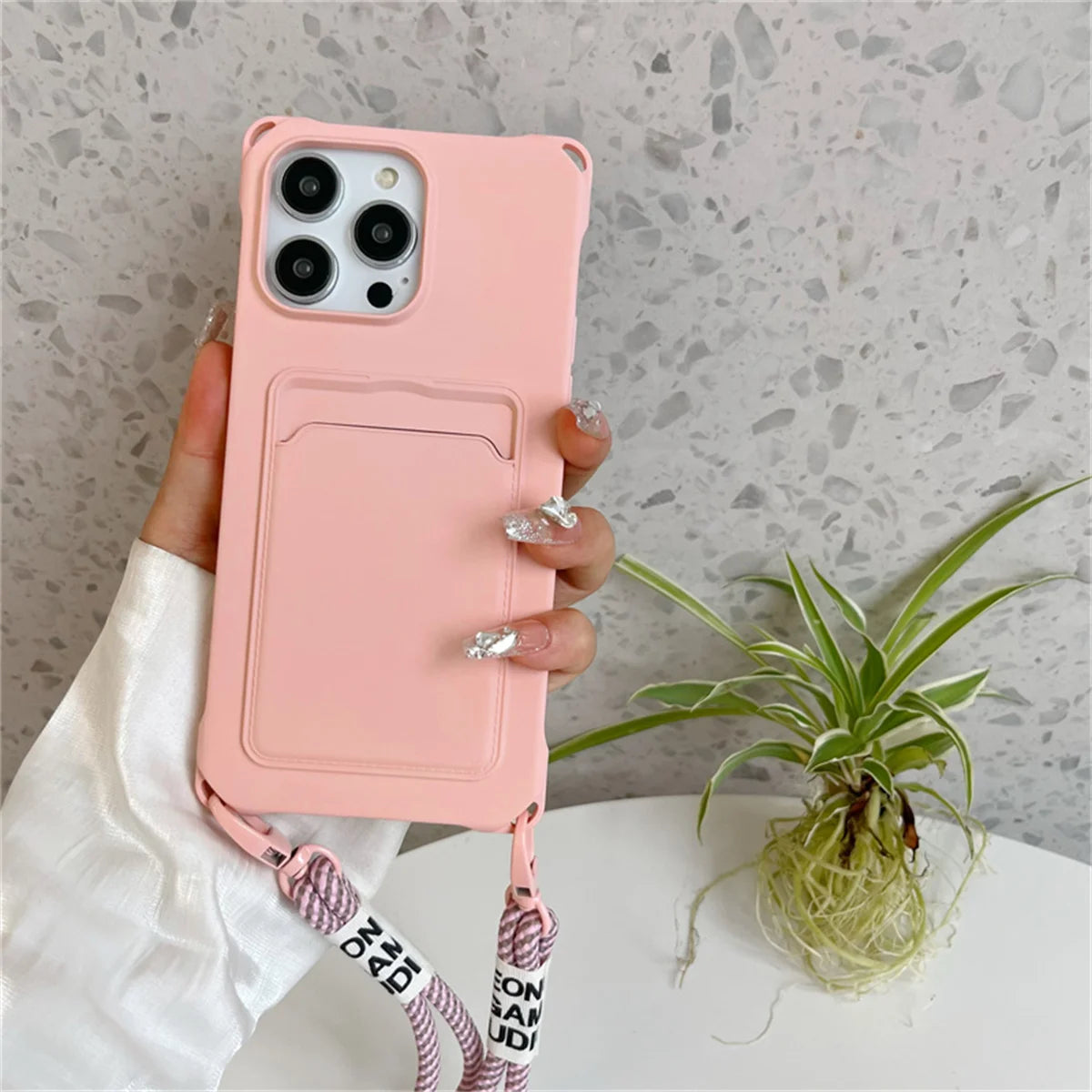 【ネオンストラップカード】カードポケット×ショルダーストラップ スマホケース｜iPhone対応 #240805