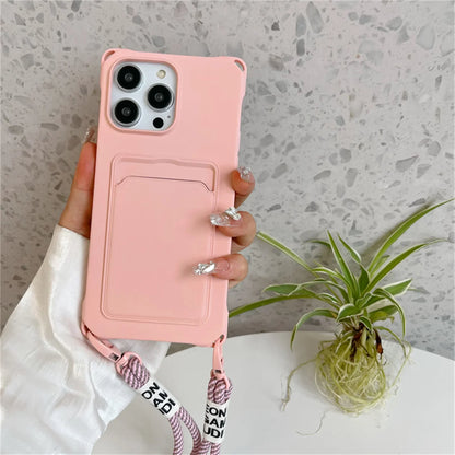 【ネオンストラップカード】カードポケット×ショルダーストラップ スマホケース｜iPhone対応 #240805