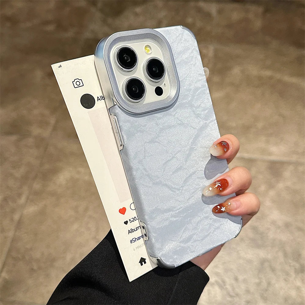 【ベルベット調】ツヤ消し 上品 ベロア メタルフレーム スマホケース｜iPhone対応 #250913