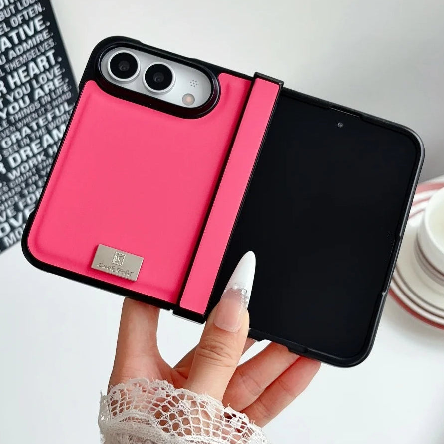 iPhone Duo メタルプレートモチーフケース (全7色) トレンド・カジュアル #261204