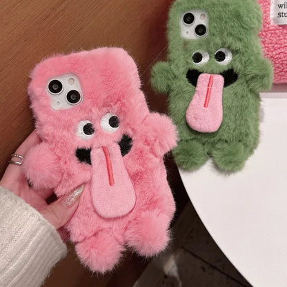 【ふわもこモンスター】マグネット付き ペアにおすすめ 立体ぬいぐるみ スマホケース｜iPhone対応 #241120