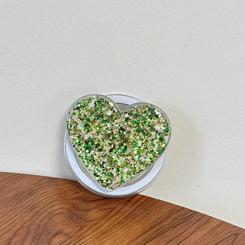 【スマホグリップ】ぷっくりスパンコールハート #261171