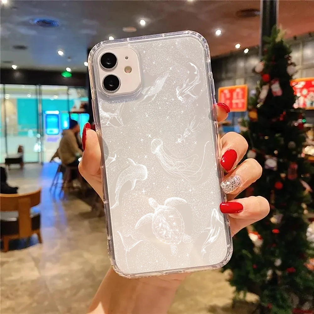 海の生き物 クリア 透け感デザイン iPhoneケース｜シンプル・ナチュラル #260091