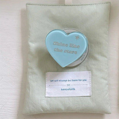 【ハートシリーズ】ストライプ＆立体ハートグリップ 大人かわいいスマホケース｜iPhone対応 #251026