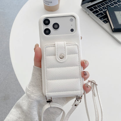 レザー風クロスボディ ショルダーバッグ型iPhoneケース カード収納スタンド機能付き♯261157