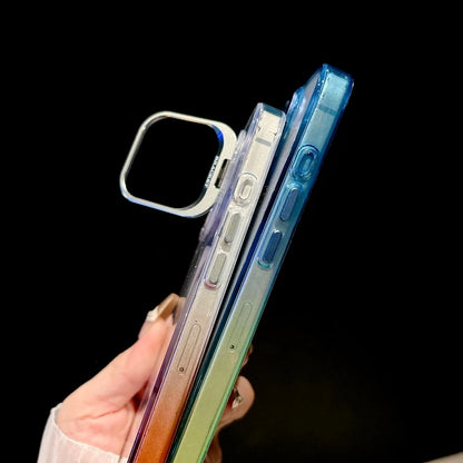 【グラデーションフレーム】 ワンタッチスタンド クリア スマホケース｜iPhone対応 #240902