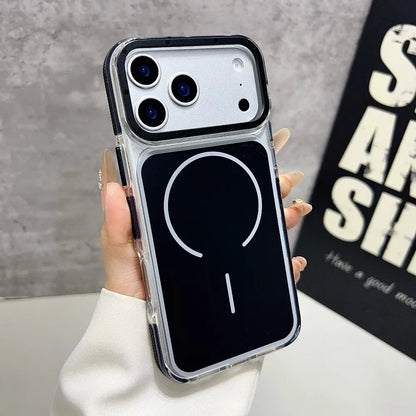 Magnet内蔵 クリア iPhoneケース｜カラーフレームデザイン #240330