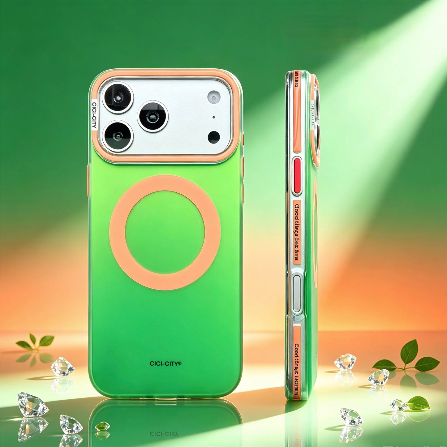 コントラストカラー Magnet内蔵 クリアケース iPhoneケース｜鮮やかカラー・シンプルデザイン #260035