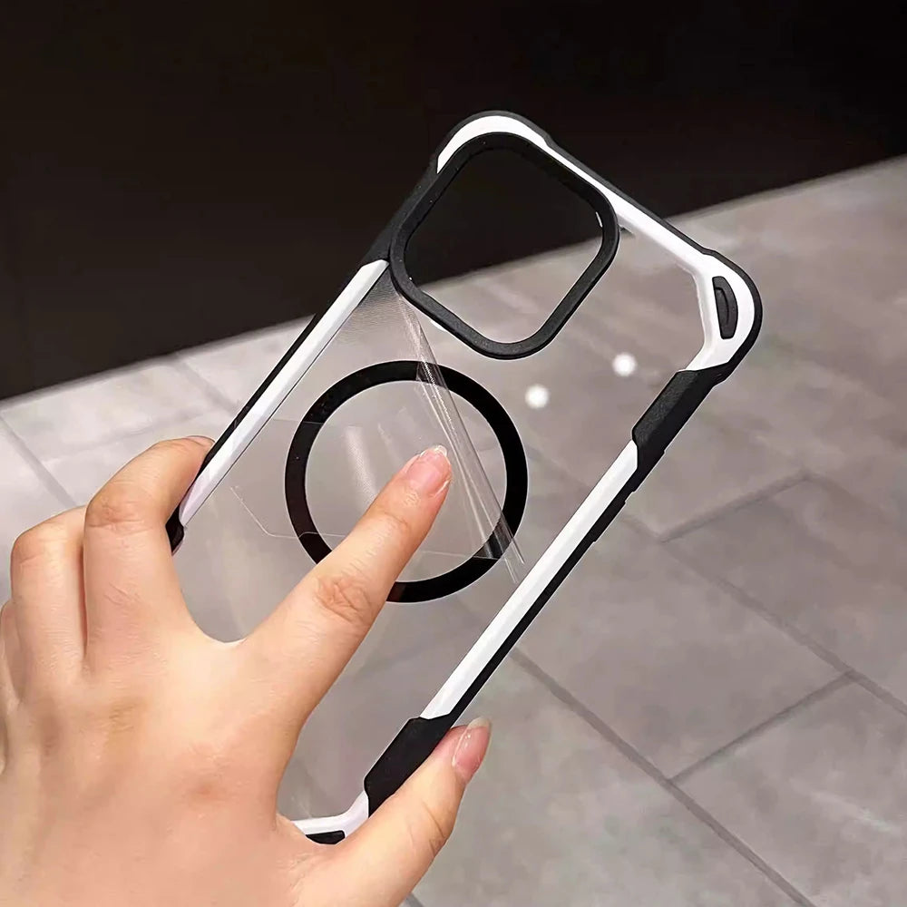 Magnet内蔵 耐衝撃クリア iPhoneケース｜透明バック #240106