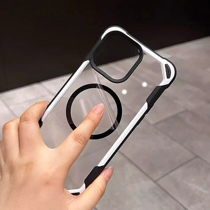 Magnet内蔵 耐衝撃クリア iPhoneケース｜透明バック #240106