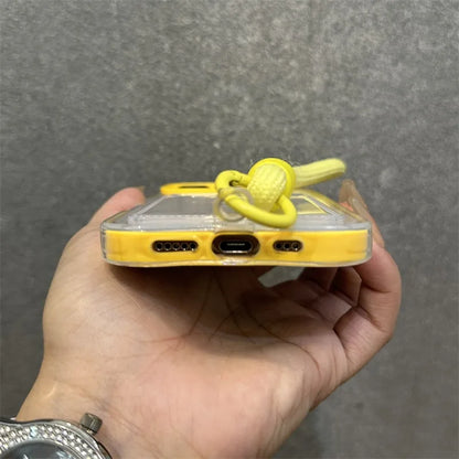 【クリア×ネオンフレーム】カード収納スマホケース｜iPhone対応 #250807