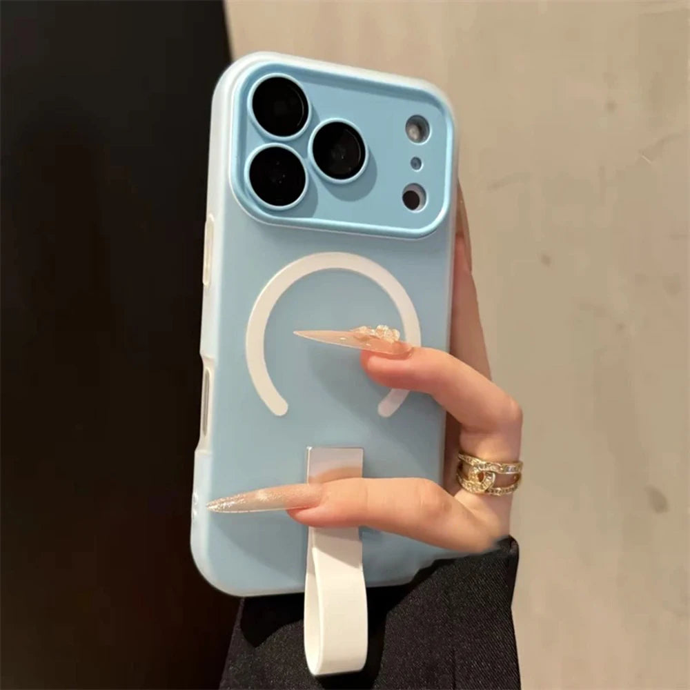 【COLORFUL PASTEL LINE】Magsafe対応 パステルリング ストラップ付きスマホケース｜iPhone対応 #250227