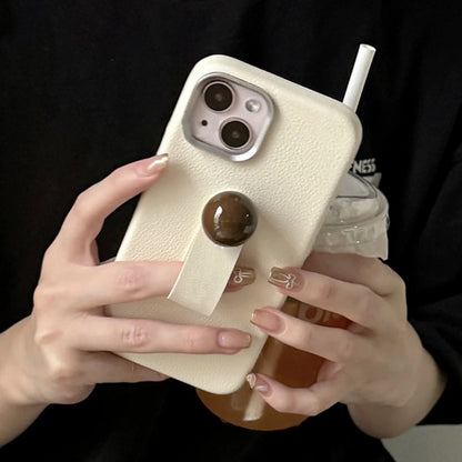 【マーブルボールスタンド】上質レザー調シンプルケース｜iPhone対応 #250716