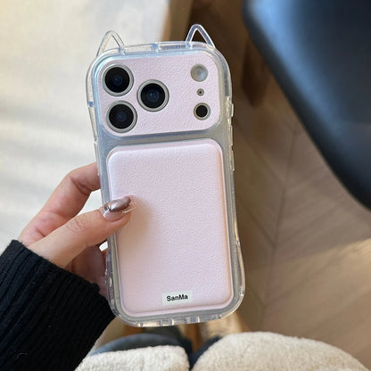 シンプル マカロンカラー 耳付き iPhoneケース｜くすみカラー・全面保護タイプ #240422