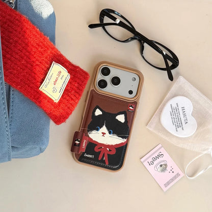 【キュートペット】ソフトレザー調 アニマル ポップカラー スマホケース｜iPhone対応 #240828