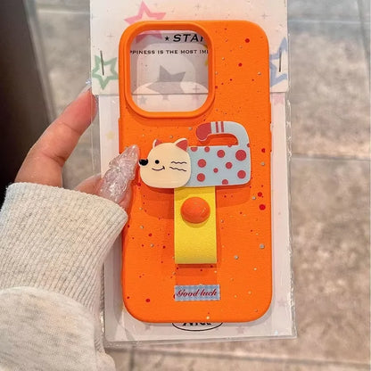 キャラクターベルト付き iPhoneケース｜動物・パステル・可愛い #261060