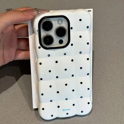 【ドットウェーブフレーム】iPhoneケース (全6色) トレンド・ガーリー PCA #261213