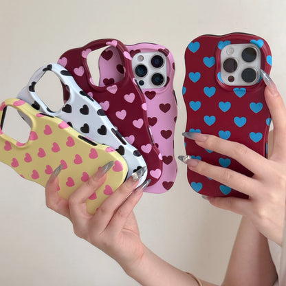 【ウェーブフレーム】マットラバー ポップハート スマホケース｜iPhone対応 #250804