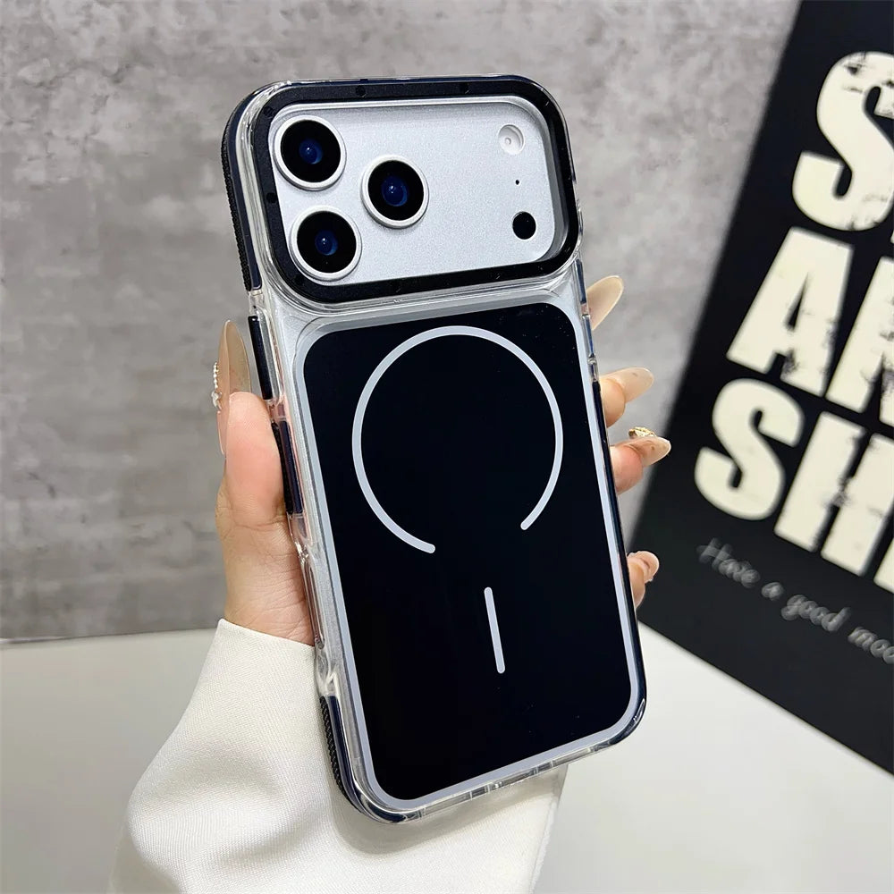 Magnet内蔵 クリア iPhoneケース｜カラーフレームデザイン #240330