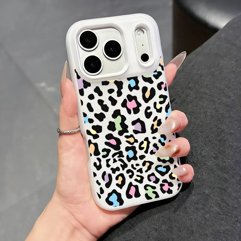 カラーレオパード iPhoneケース｜ポップ カラフルデザイン・耐衝撃ケース #240302
