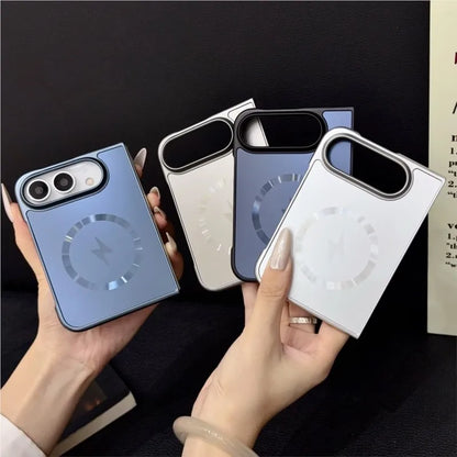 iPhone Duo メタリックリング 稲妻 マグネット内蔵ケース (全4色) モード・シック #261202