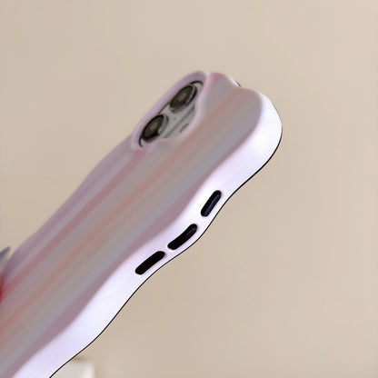 ふんわり滲みカラー グラデーションストライプ ウェーブケース｜iPhone対応 #260319