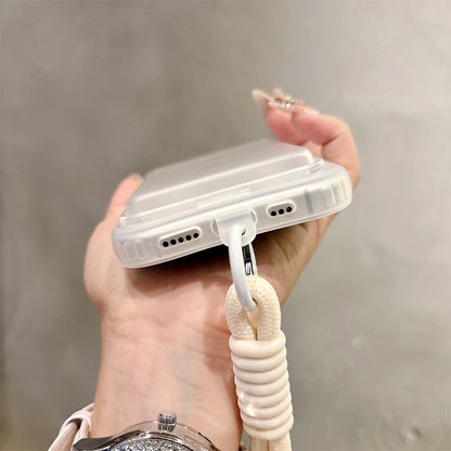 クリアストラップ カード収納 iPhoneケース｜カラーループ付き #240313
