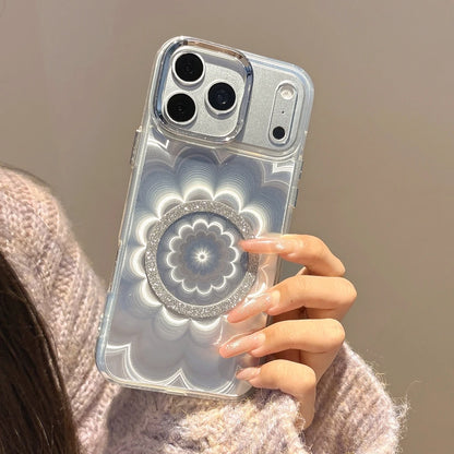 【ホログラム】iPhoneケース  ボヘミアンフラワー Magnet 折りたたみリング付き #231023