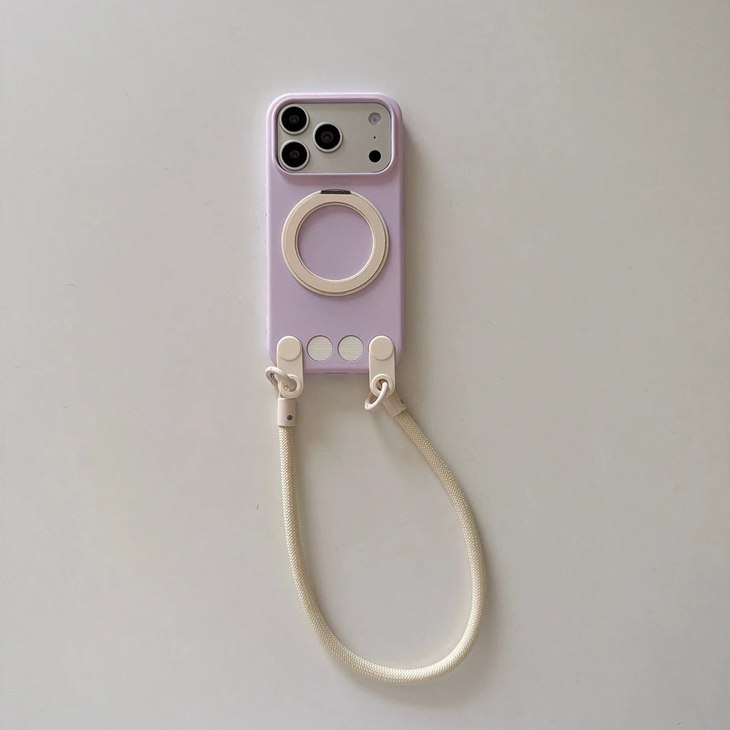 パステルカラー シリコン製 iPhoneケース ストラップ付き 全6色 韓国風・くすみカラー・ナチュラル #261108