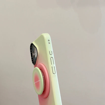 【Magnet内蔵】キャンディカラー 滲みグラデ ライトピンク×ミント ラウンドグリップ スマホケース｜iPhone対応 #241213