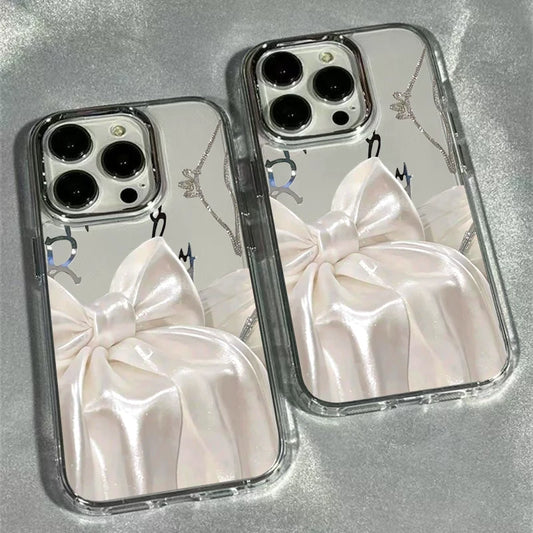 サテンリボンデザイン ミラー iPhoneケース #260309