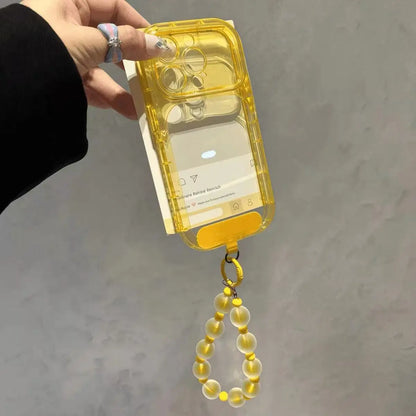 キャンディカラー クリア ビーズストラップ付き iPhoneケース｜ちゅるん・透明感 #261251