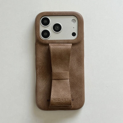 【ヴィンテージクラシカルリボン】レザーリボン×クラシックカラー スマホケース｜iPhone対応 #241222