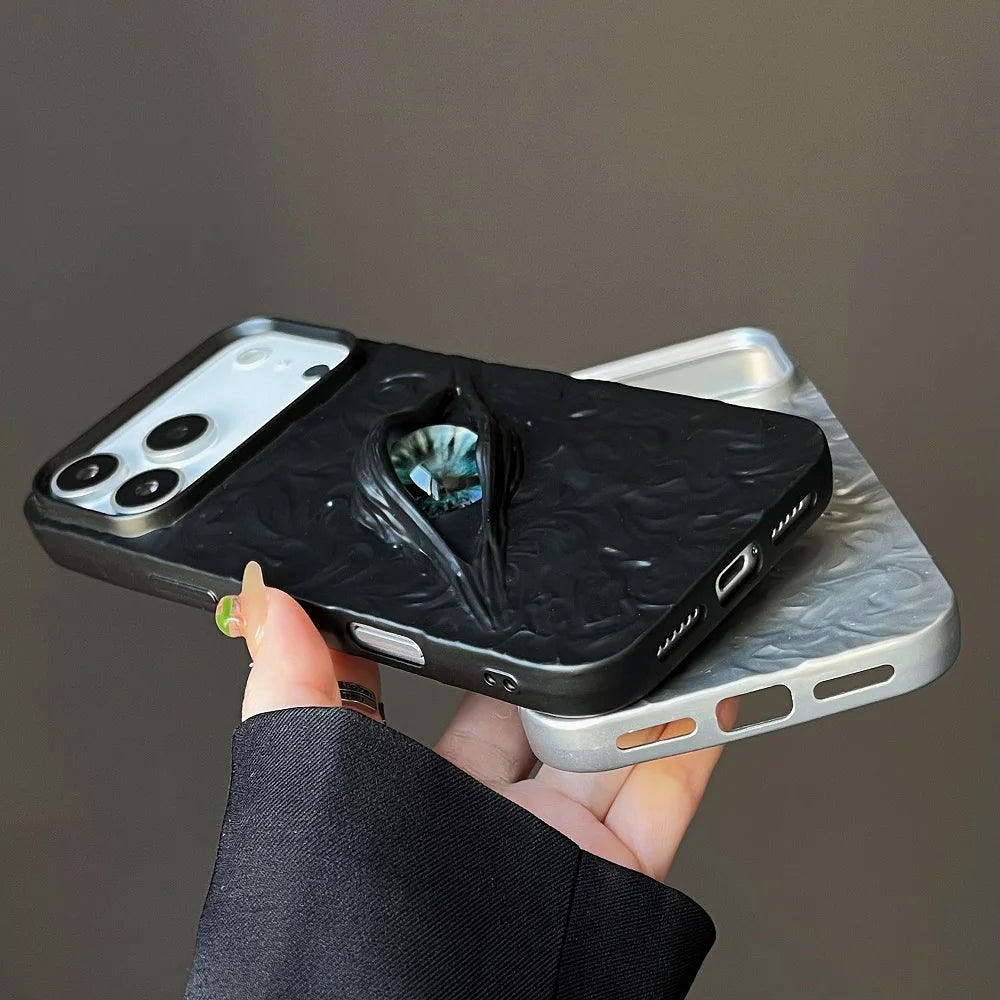 【ミスティックアイ】マーブルメタル × アイモチーフ スマホケース｜iPhone対応 #240809