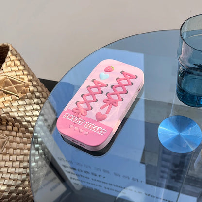 【ラブリーミラーハート】キュートハート×ミラー付き スマホケース｜iPhone対応 #240816