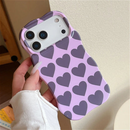 ウェーブフレーム ポップハート カラフル iPhoneケース #260606