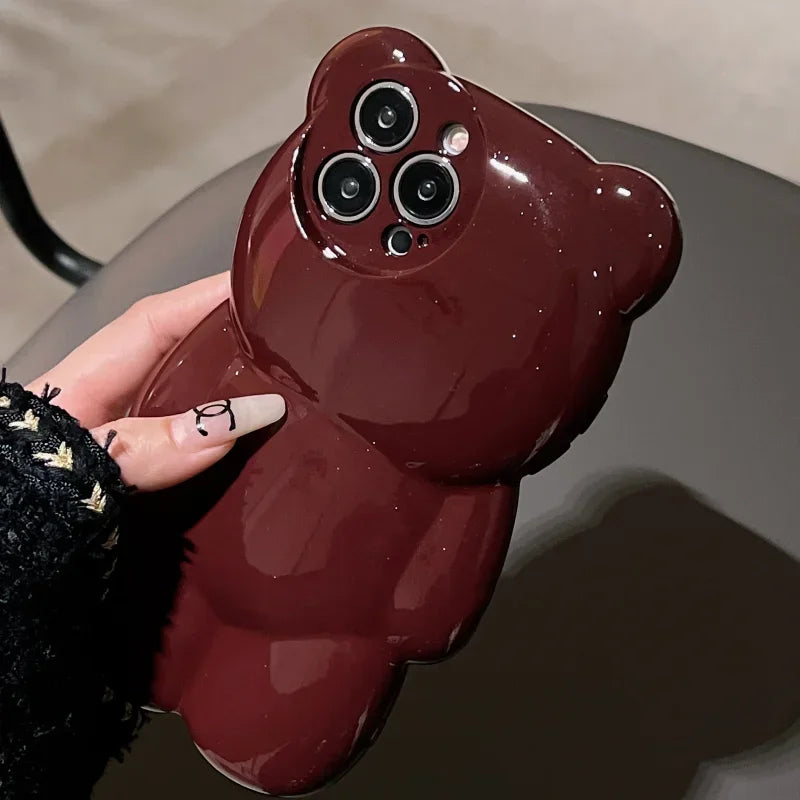 ぷっくりベア iPhoneケース｜3Dくまデザイン #230707