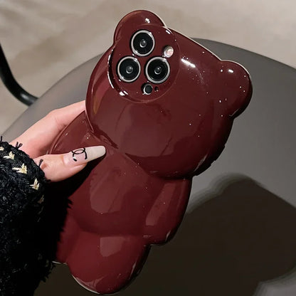 ぷっくりベア iPhoneケース｜3Dくまデザイン #230707