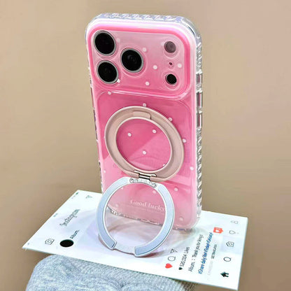 パステルグラデ 水玉 ドット 折りたたみリング付き｜ iPhoneケース #231231