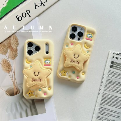 【スマイルスター】立体スター 星 × ポップソケット スマホケース｜iPhone対応 #250217