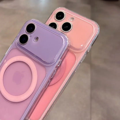 ツートンカラー マグネット内蔵iPhoneケース (全8色) クリア・配色デザイン #261236