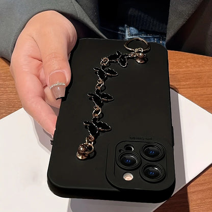 【バタフライチャーム】チェーン付き ハートリング スマホケース｜iPhone対応 #250728