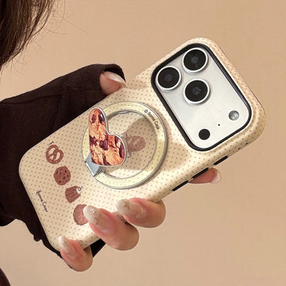 【ハートスタンド】アフタヌーン クッキー スイーツモチーフ × ハートスタンド スマホケース｜iPhone対応 #241225