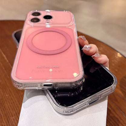 ツートンカラー マグネット内蔵iPhoneケース (全8色) クリア・配色デザイン #261236