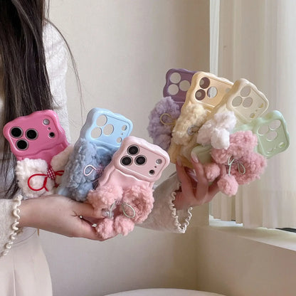 もこもこリボン パステルカラー iPhoneケース #240505