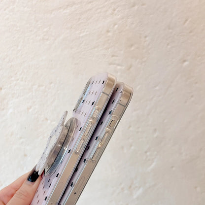 スターモチーフ ブラックピンク Magnet内蔵 iPhoneケース｜ミラーグリップ付き #240309