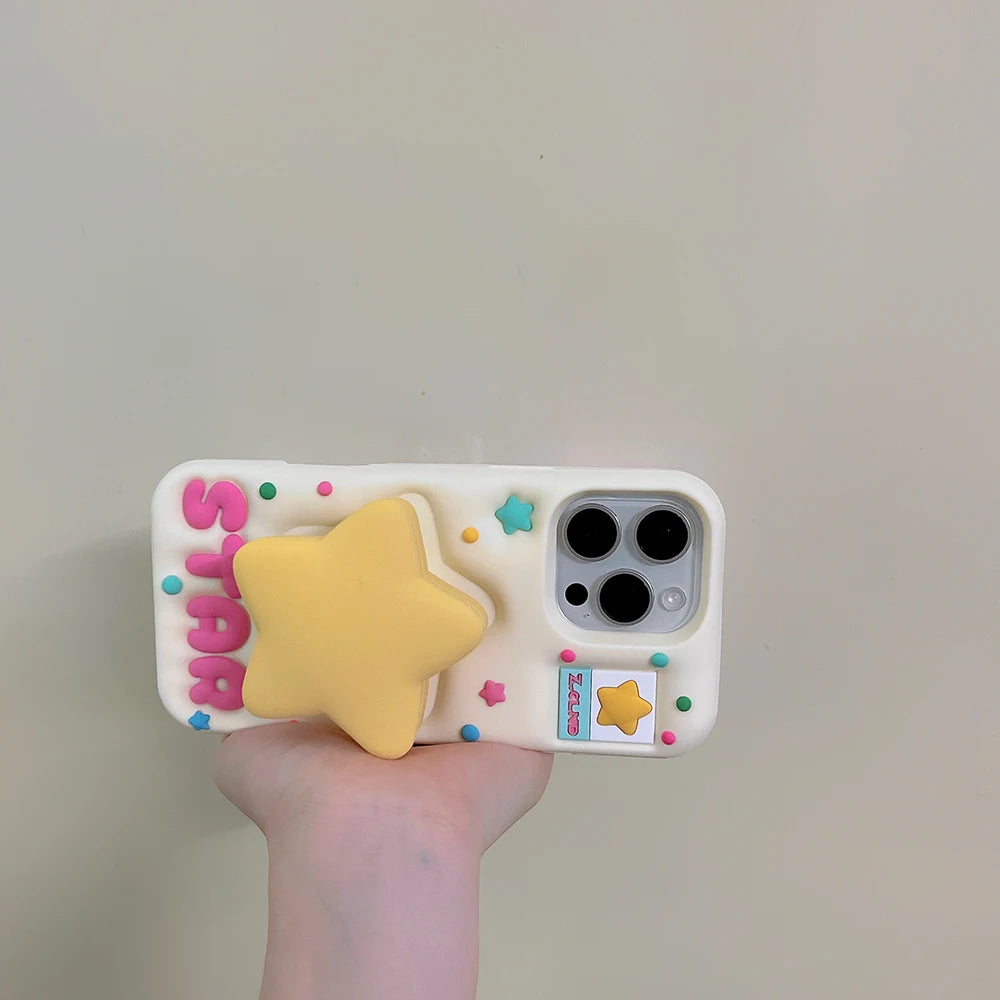 立体スター 星デザイン ミラー付き 韓国 かわいい｜iPhoneケース  #260511